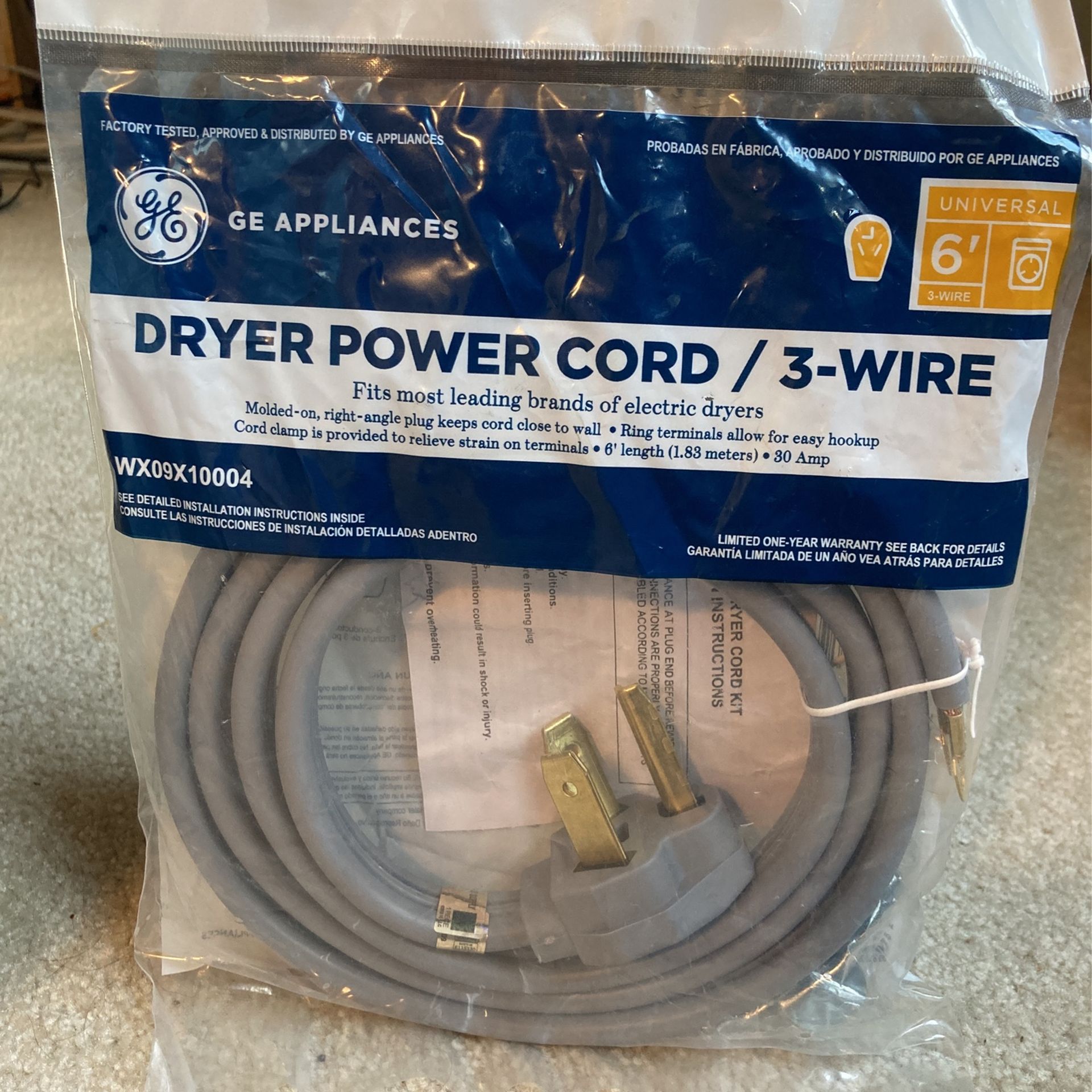 Dryer Power Cord / 3-Wire