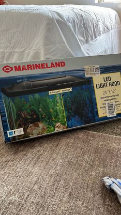 Marineland 24x12 LED Aquarium Hood Light Fish Tank Lid Top Cover Night Light