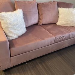 Cinderella Pink Velvet Sofa and Loveseat /Living room set 
