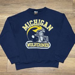 Michigan Wolverines Vintage 90s Signal Sports Crew Neck Sweatshirt Womens L