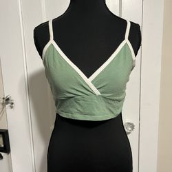 Green Cropped Tank Top
