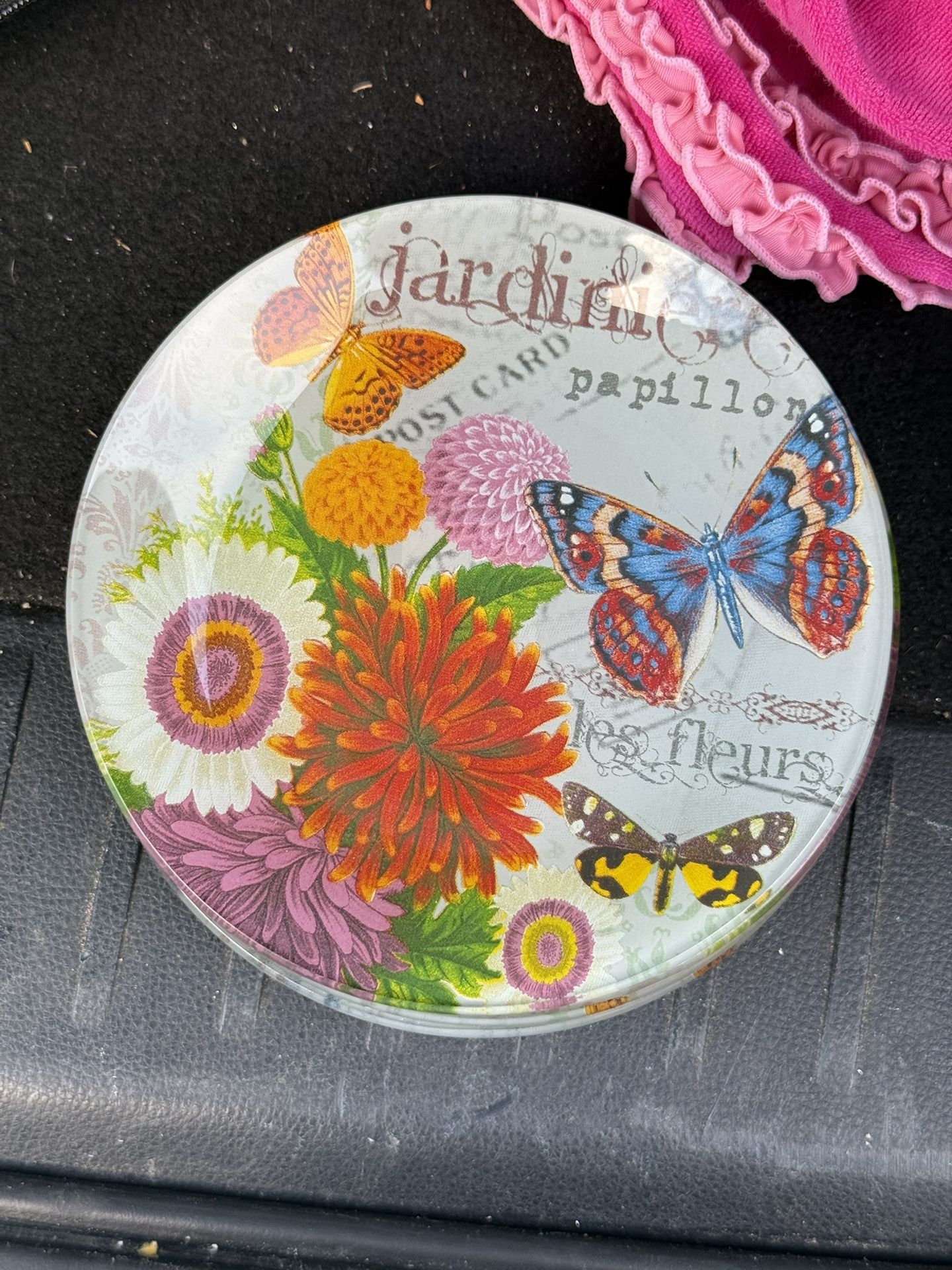 1970s Gien France Azure Dessert Plates With Butterflies - Set of 4