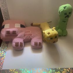 3 Minecraft plush 