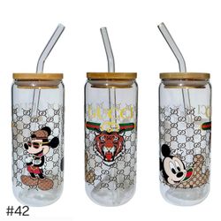 Mickey Mouse Designer Custom Glass Tumbler Cup 20oz 