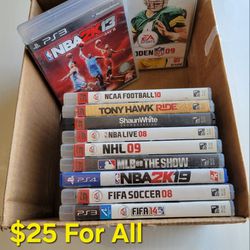Ps3 Video Games $25 For All