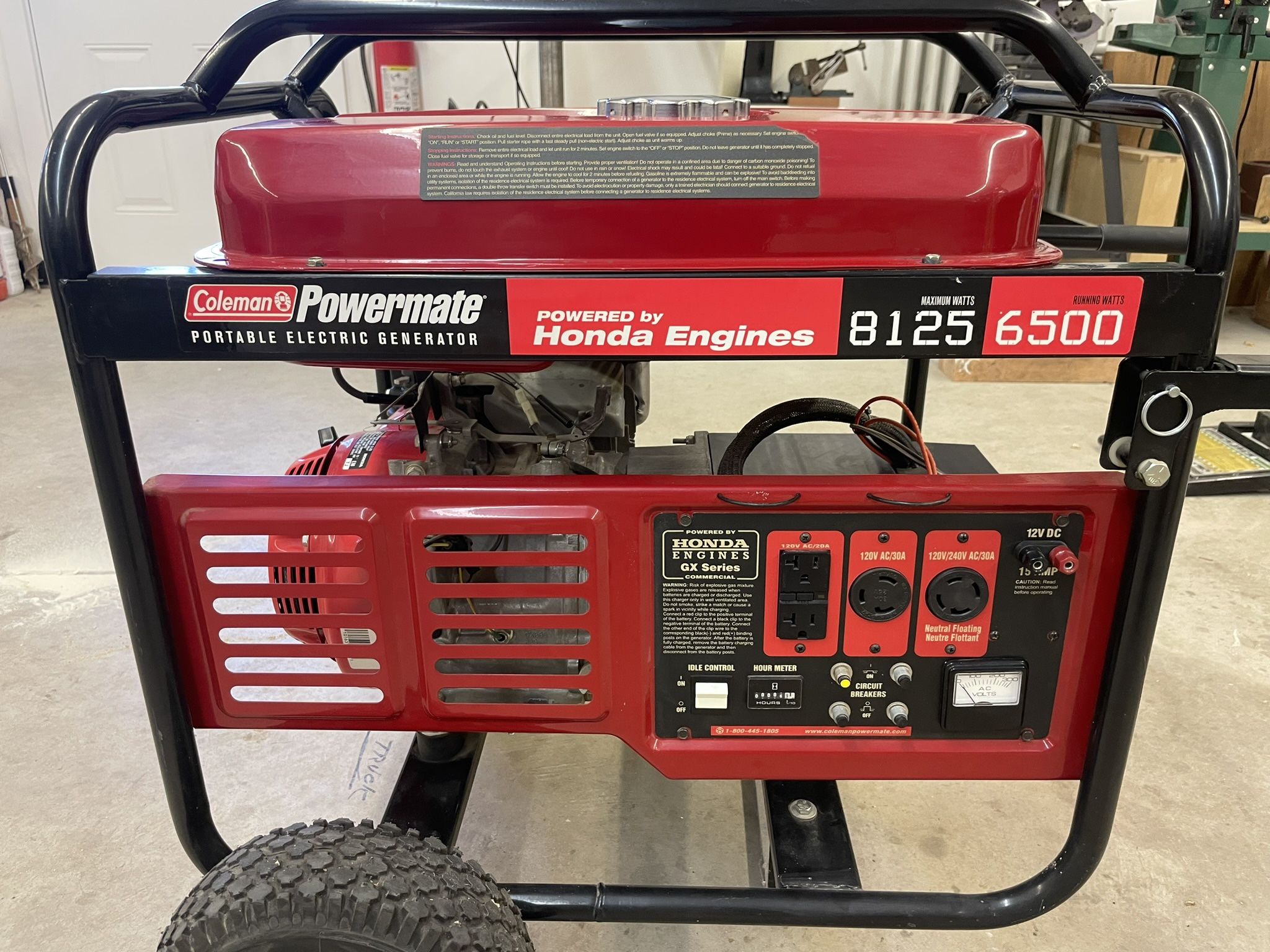 Coleman PowerMate, 6500 Running Watts To 8125 Starting Watts