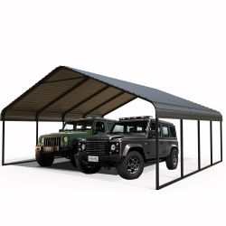 Heavy Duty Carport 20 x 20 Shelter - Perfect Solution for Vehicles, Boats & Equipment - Durable, All-Weather, Quick Assembly - Spacious, Secure, Reinf