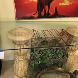 Sandstone Cast Iron Coffee Table