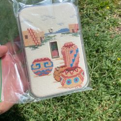Southwestern Cross Stitch Light Switch Cover