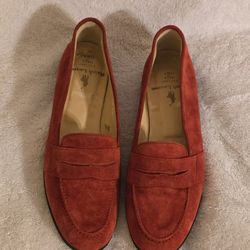 RALPH LAUREN WOMEN'S RED SHOES SIZE 7.5 MADE IN ITALY 