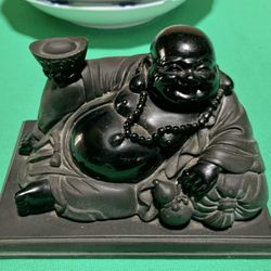 Vintage Statue of Hotei Chinese Laughing Buddha Figure Figurine 5” Paperweight