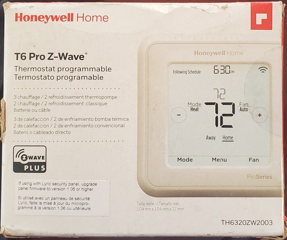 Honeywell Home T6 Pro Z-Wave Thermometer brand new