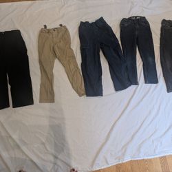 Boys Pants Size 6 Black Dress (Calvin Klein) Khaki Jeans Cargo 