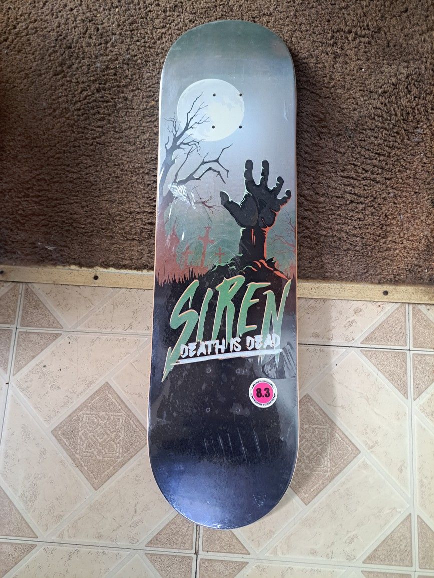 SIREN SKATEBOARDS THE EVIL DEAD DEATH IS DEAD LOGO SKATEBOARD DECK SIZE 8.3