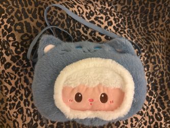 grey crossbody bag plush