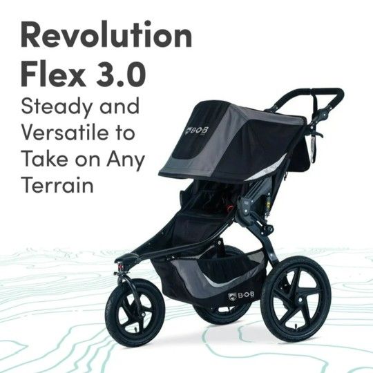 BOB Gear Revolution Flex 3.0 Jogging Stroller Graphite Black Strollers Accessories