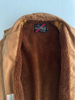Vintage Sears Sherpa Lined Jacket Brown Workwear Style Coat