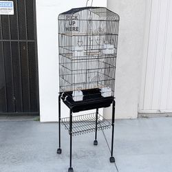$60 (New in box) Small to medium bird cage 60” tall parrot parakeet cockatiel bird cage 18x14x60” rolling stand 