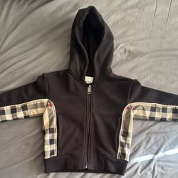 Authentic Burberry Children’s Check Panel Zip Hoodie Size 4y