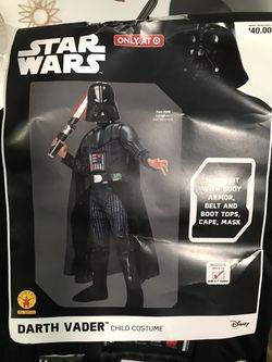 Dart Vader costume - size: 5-7 years