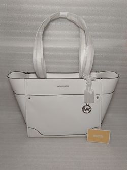 Michael Kors Designer Large Handbag. Retail $140. White Silver. Brand New With Tags. Women's Purse Bag 