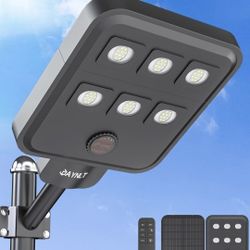 Solar Street Lights Outdoor, 6500K Heavy Duty Parking Lot Light Commercial, Dusk to Dawn Solar Flood Lights Waterproof with Motion Sensor for Parking 