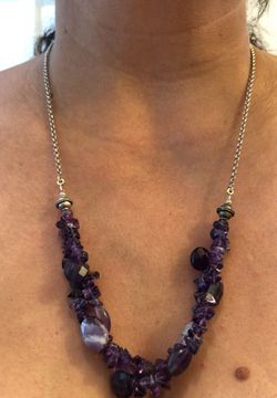 Amethyst necklace 21’ long