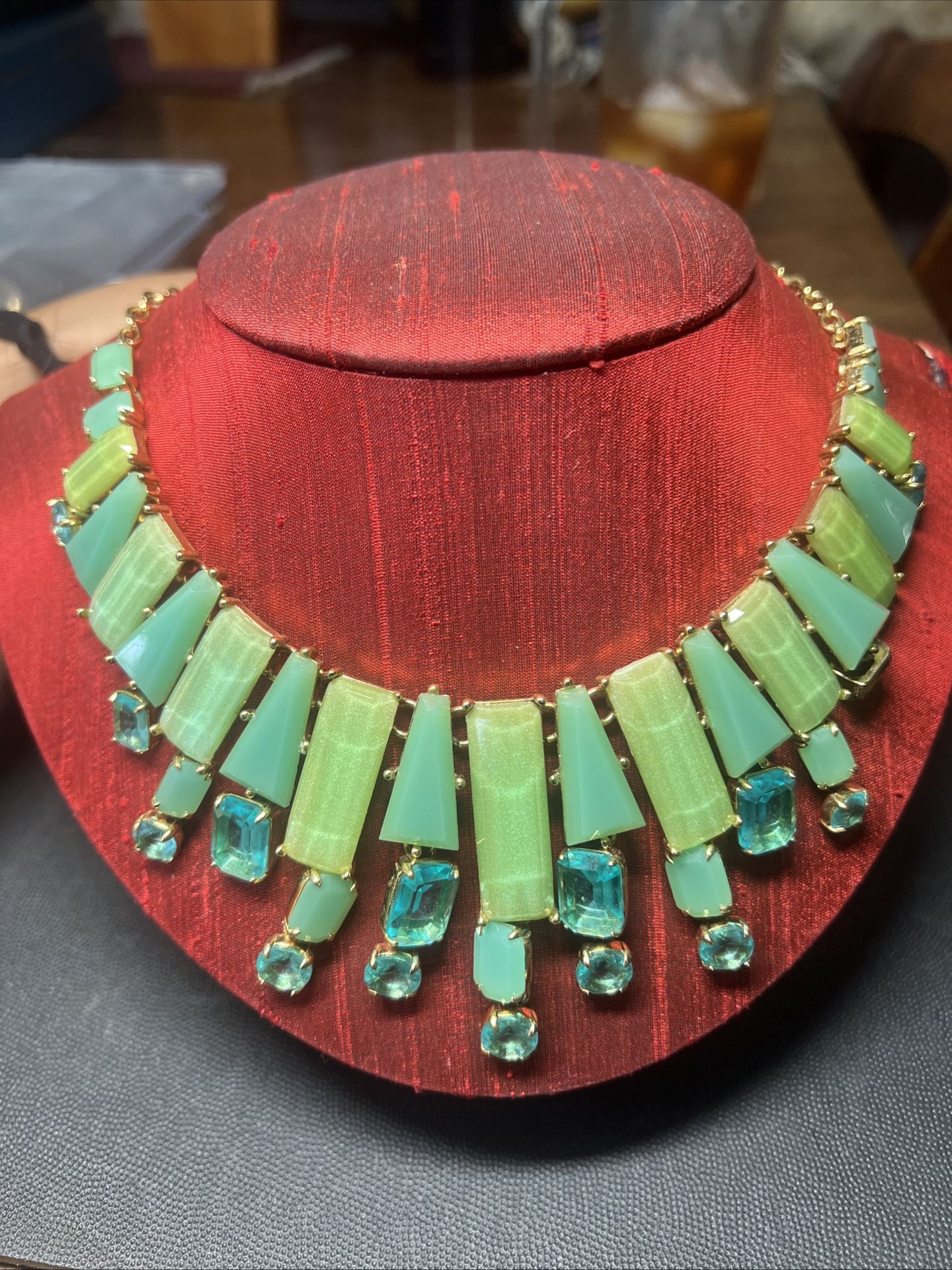 Aqua Kate Spade Gold- Plated Beach Glass Gem Statement Necklace