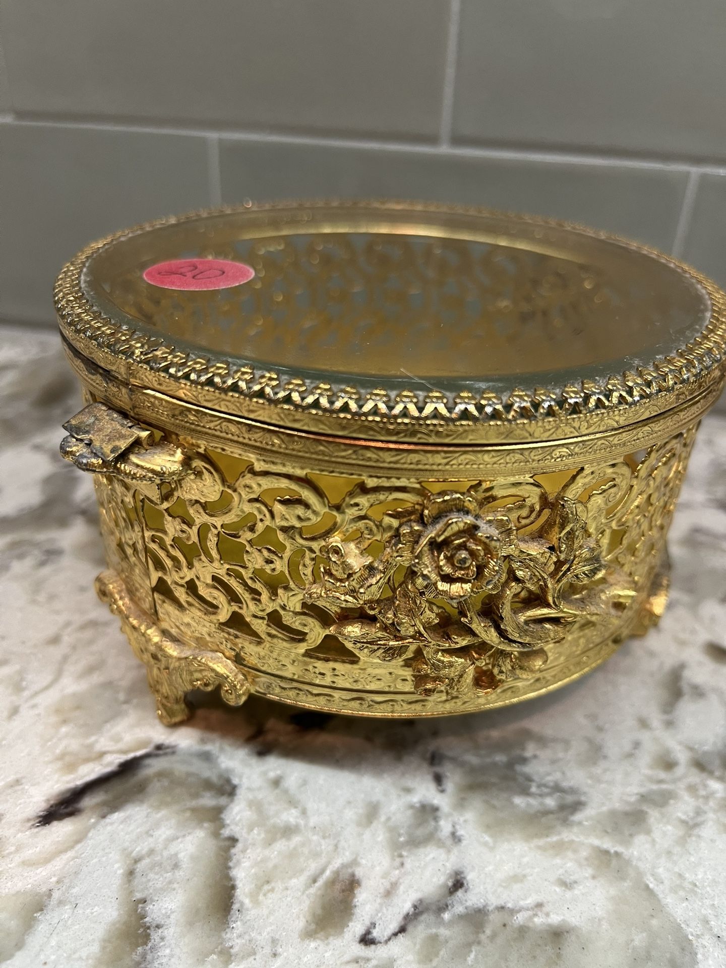 Antique Metal Dresser Box