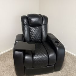 Black Leather Power Recliner