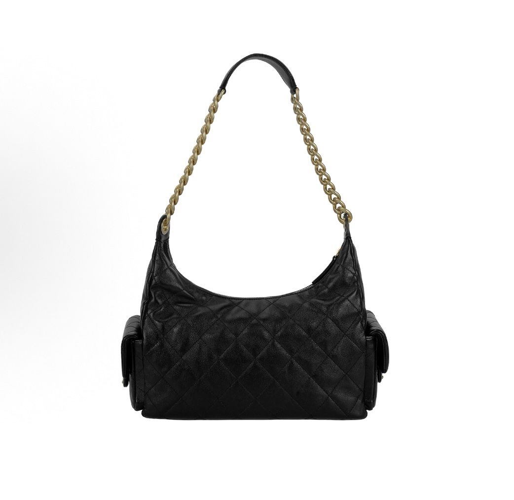 CHANEL 25C diamond gold buckle zipper opening and closing sheepskin handbag shoulder bag(39)52