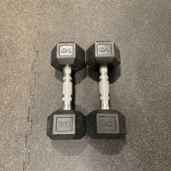 10lb rubber hex dumbbells