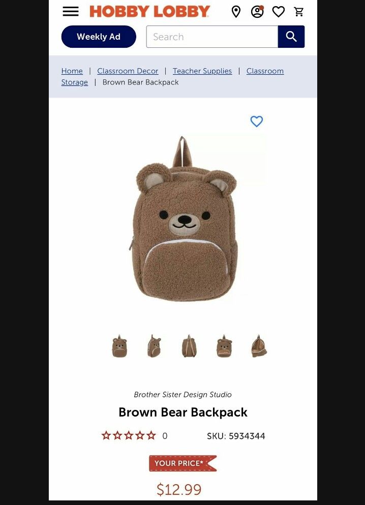 Brown Bear Backpack