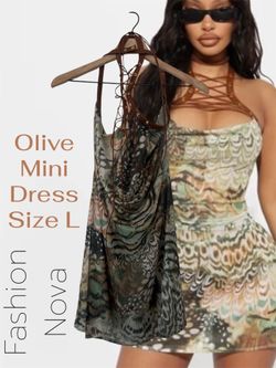 Fashion Nova Olive Mini Dress Size L