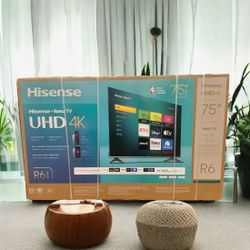 HD263 75” Hisense smart 4k Roku led tv 
