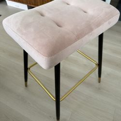 Blush Pink Mid Century Modern Bar Stools