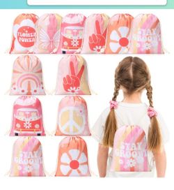 NEW 24 Pack Boho Groovy Hippie Small Party Gift Bags