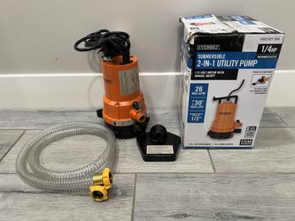 Everbilt 1/4 HP 2-in-1 Submersible Utility and Transfer Pump In Good Working Order like new