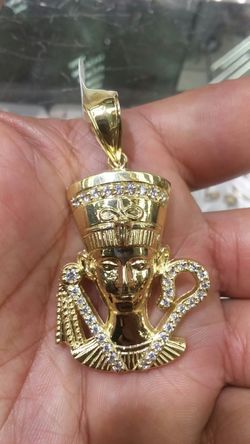 10k gold Charm Cz stones 9.7 grams 2 inch long