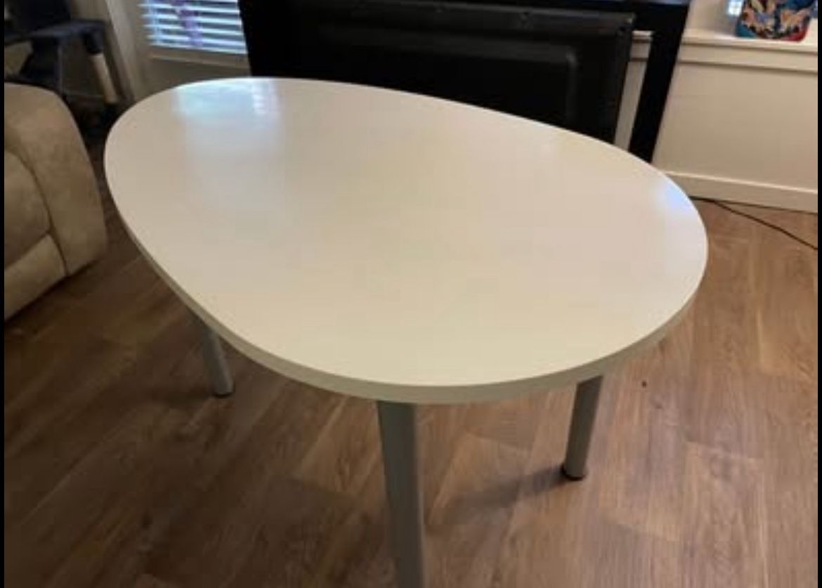 White Egg Shaped Table