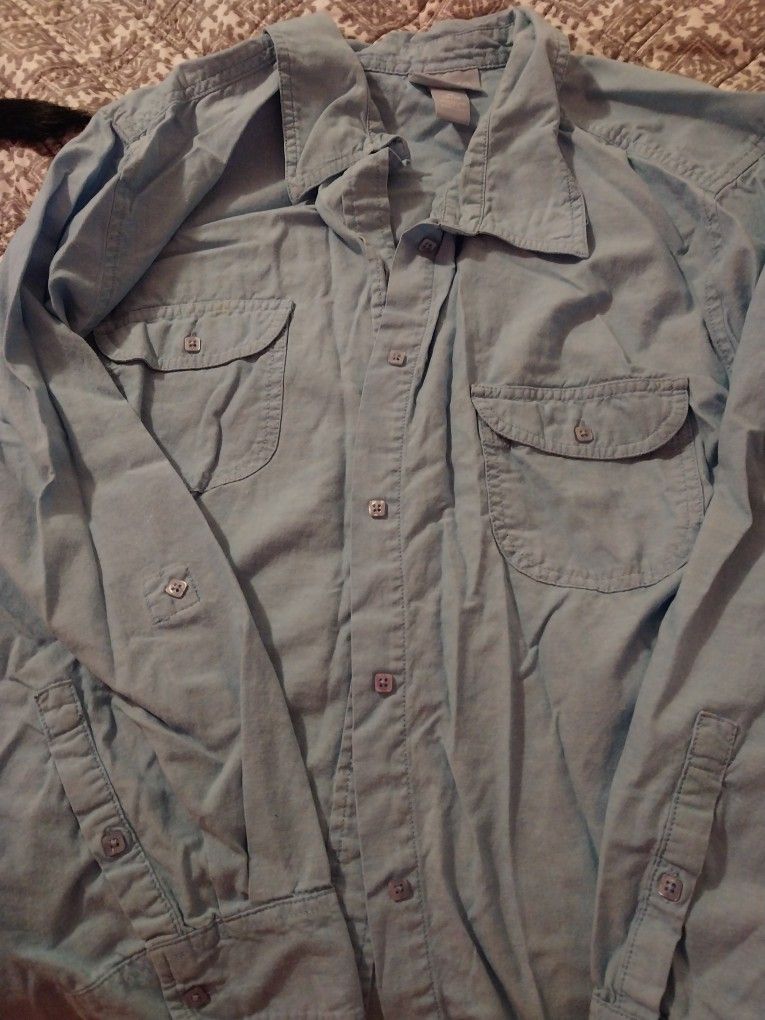 Mens Light Blue Dress Shirt Liz &me Size 3x 26/28
