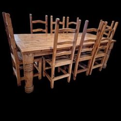 Mesa De 8 Sillas Madera 