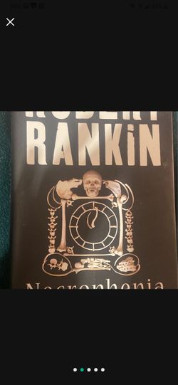 Halloween Fun! Book: Necrophenia By Robert Rankin And Hanging Skull Decor 