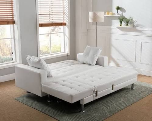 New Reversible Sectional Sofa.  Black Or White Leather. 99x62x33H; 72x70x22H.  Free Delivery!