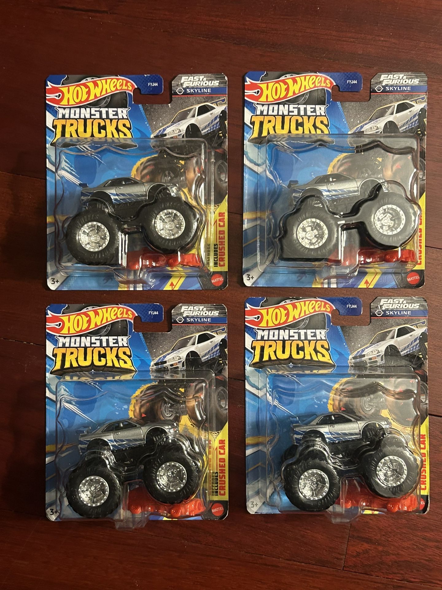 Hot Wheels Monster Truck GTR LOT OF 4