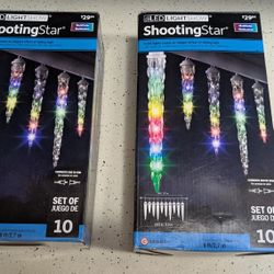 L.E.D.  XMAS SHOOTING STARS (2) LIGHT SETS ** NEW IN BOX
