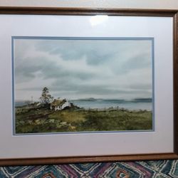 Large Original Phyllis Del Vecchio Watercolor Painting - Irish Landscape - Signed w/ Provenance