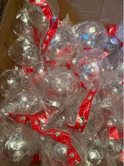 Qty 125 x 10” Clear Plastic Christmas Balls