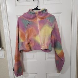 Y2K Bubblegum Tie Dye Cropped Jacket Sweater