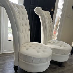 Beige High Back Throne Royal Chair